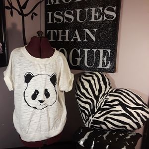 Mossimo Supply co. Black & White Panda top Large